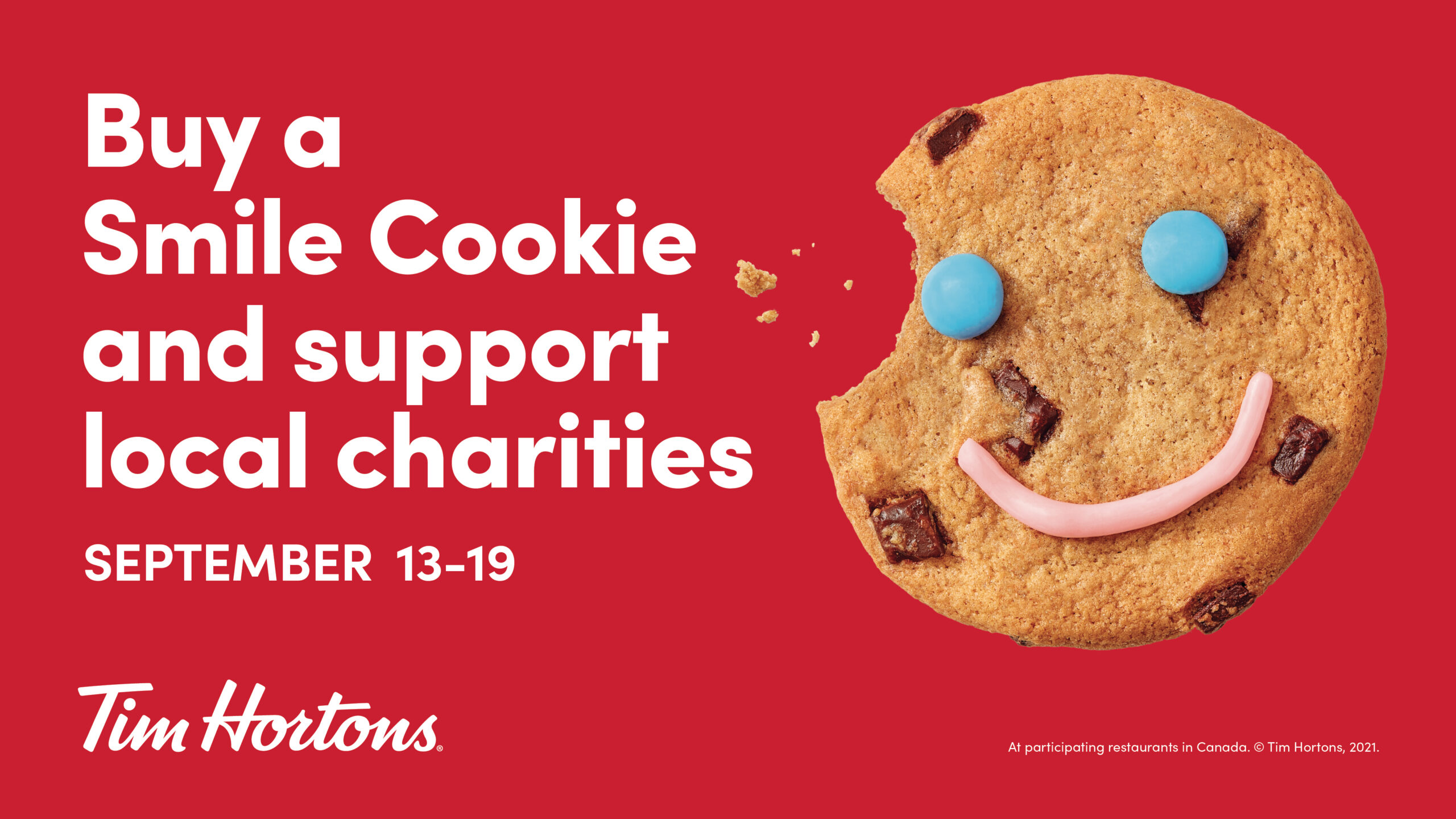 Tim Hortons annual Smile Cookie campaign is back on September 13, in